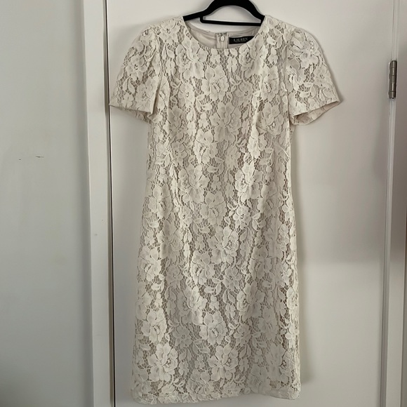 BHLDN Dresses & Skirts - Lauren Ralph Lauren Ivory Lace Mini Dress